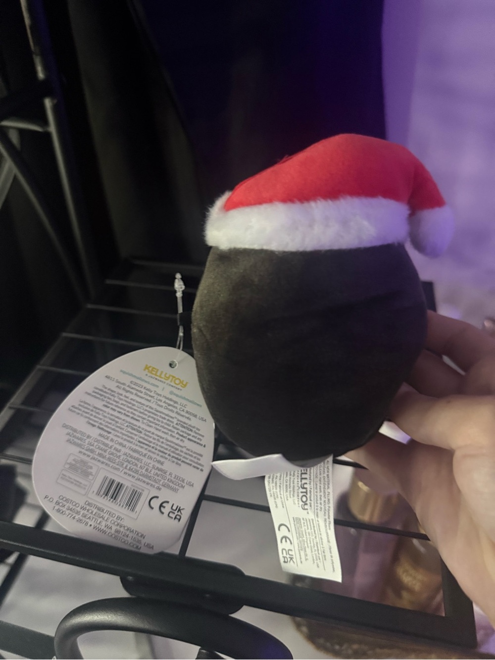 Squishmallows Luna Penguin Plush - Black, White & Red Holiday Hat - Picture 4 of 7